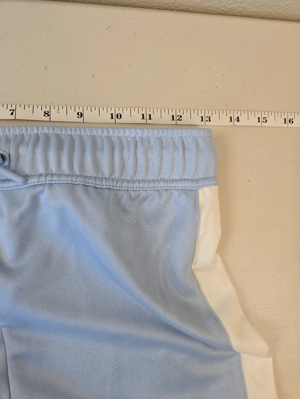 NWT Converse Girl's Light Blue Snap Leg Track Pants White Side Stripe Size Large